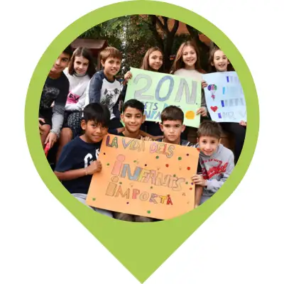 Infants manifestació per la pau