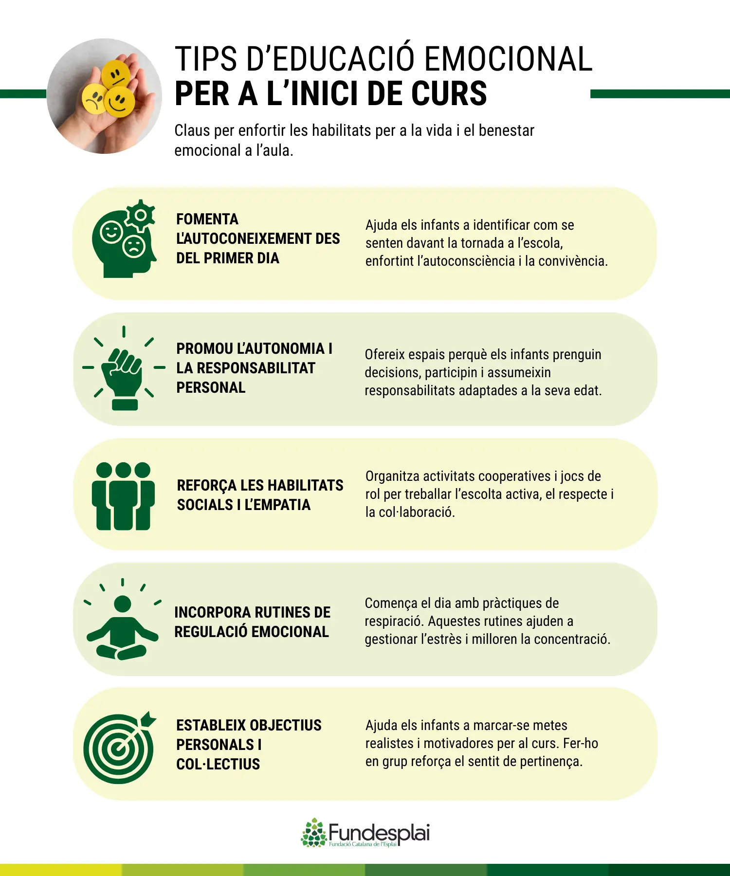 Infografia tips d'educació emocional per l'inici de curs