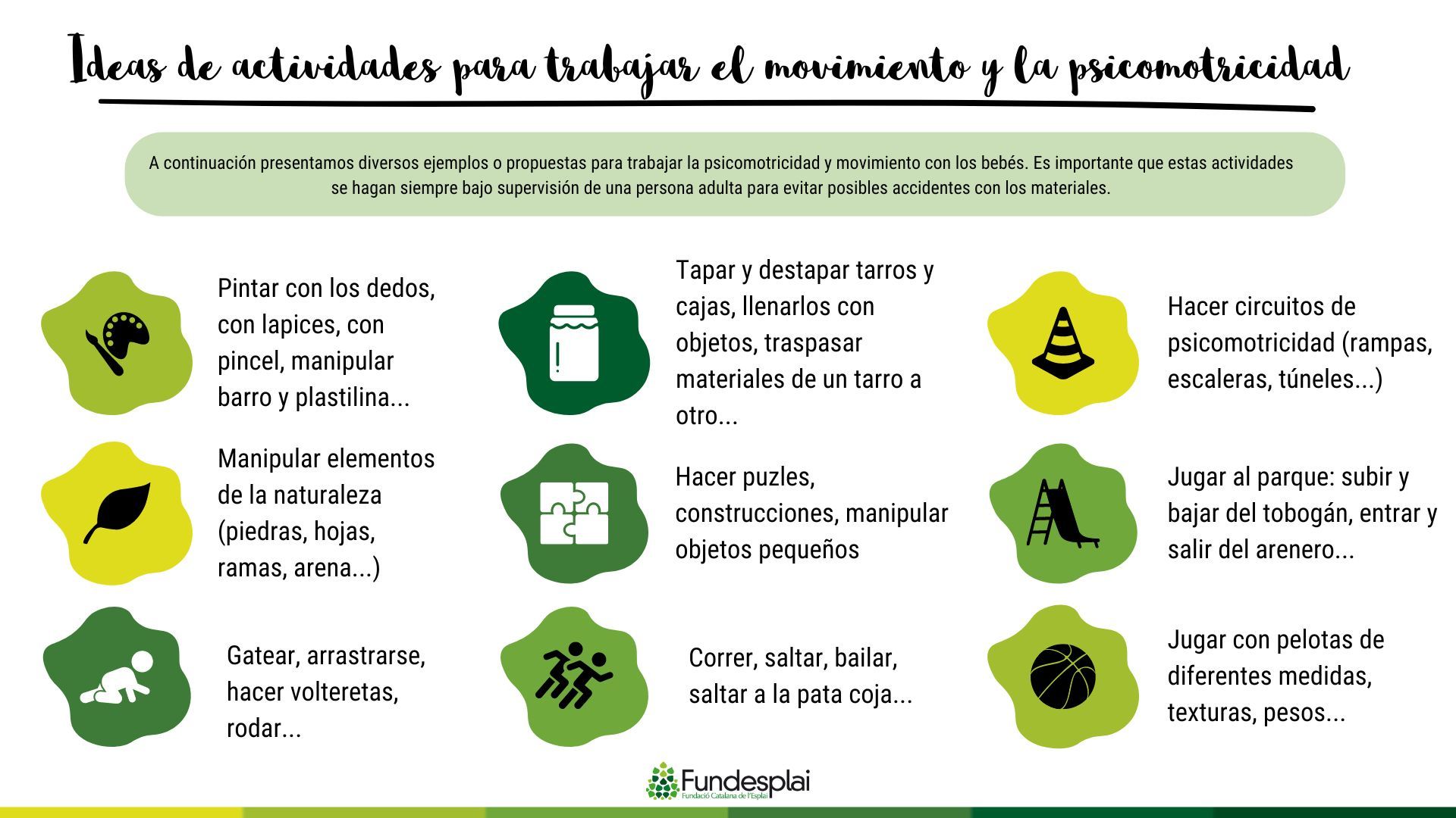 Ideas de actividades para trabajar la psicomotricidad Fundesplai