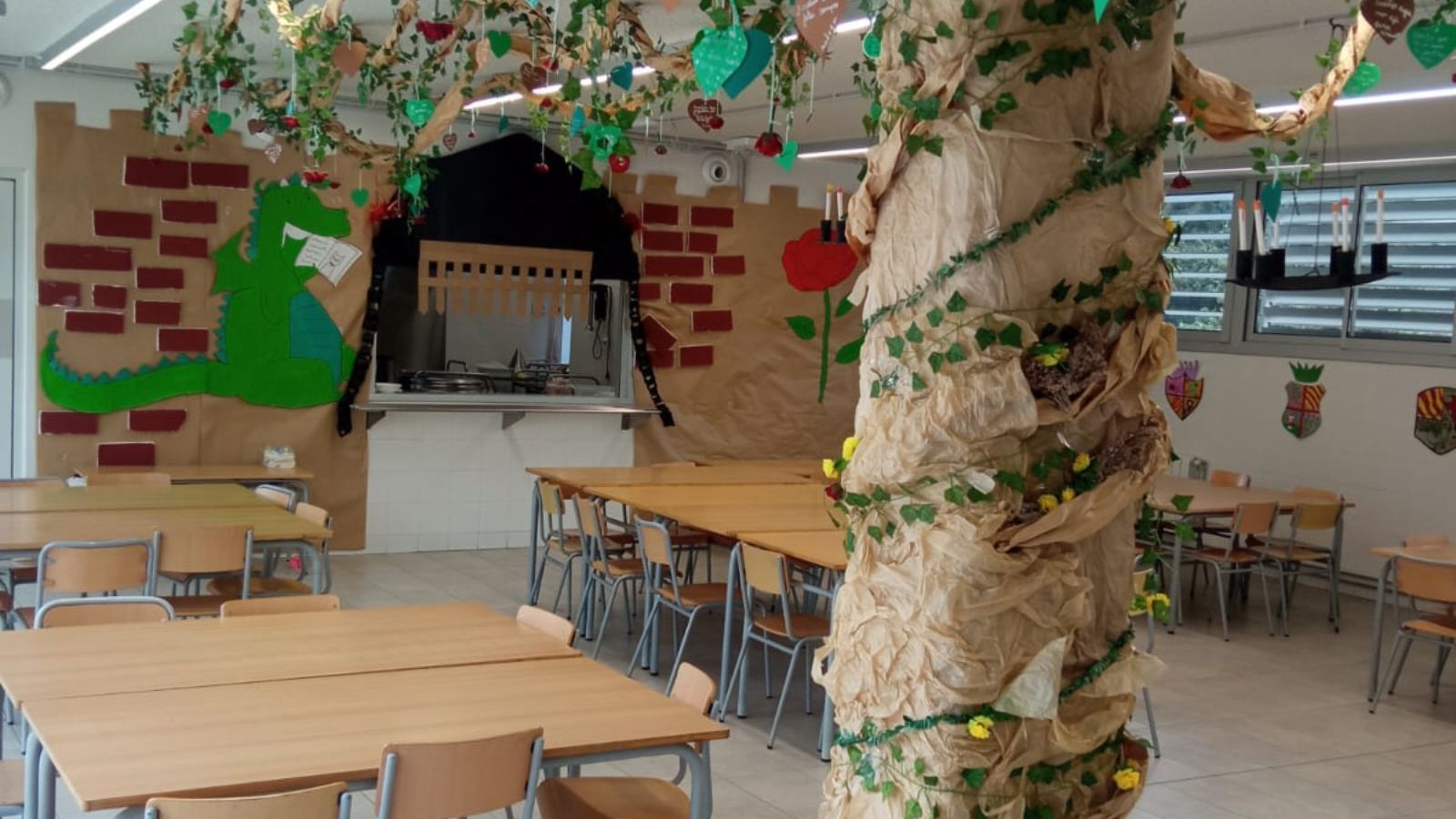 Decoració menjador escolar Sant Jordi 2025 Fundepslai Decoració menjador escolar Sant Jordi 2025