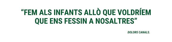 FRASE Fem als infants allò que voldríem que ens fessin a nosaltres Dolors Canal sense fons Fundesplai