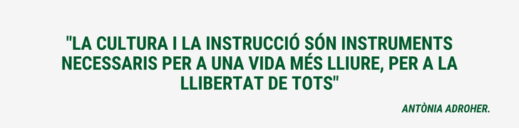 Frase pedagoga Antònia Adroher en català