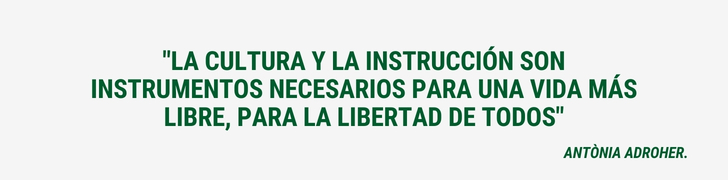 Frase pedagoga Antònia Adroher en catalán